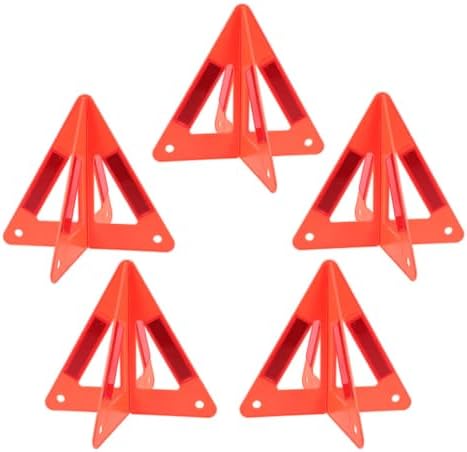 Reflective Triangle Warning Stand 5pcs for Vehicle Night Emergencies