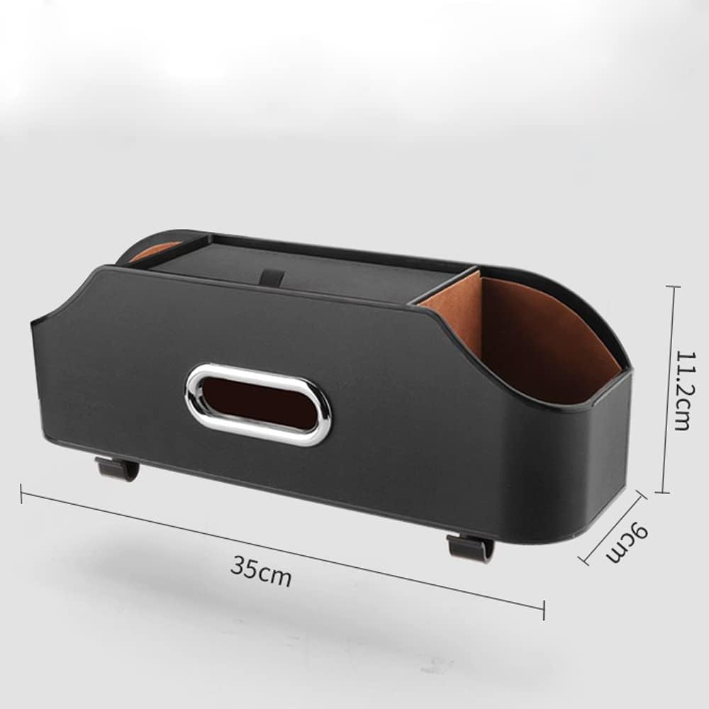 HAOTULE New car headrest Rear seat Multifunctional Storage Box, partition Design, with Cup Holder, Tissue Box, headrest Hook, Suitable for Children and Adults, car Travel Accessories (Black)
