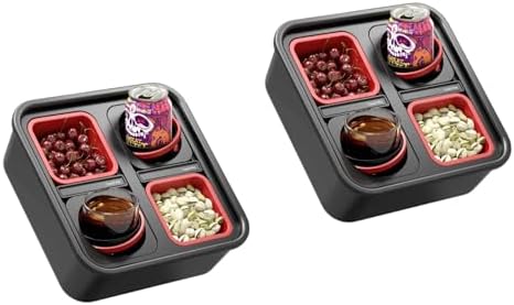 2 Pack Couch KIT SELF Balancing Console Outdoor Indoor Cup Holder Original Tray - Drinks & Snacks Sofa Caddy, Table with Storage and Organizer - for Living Rooms, RV, and Cars, Black, for Gift