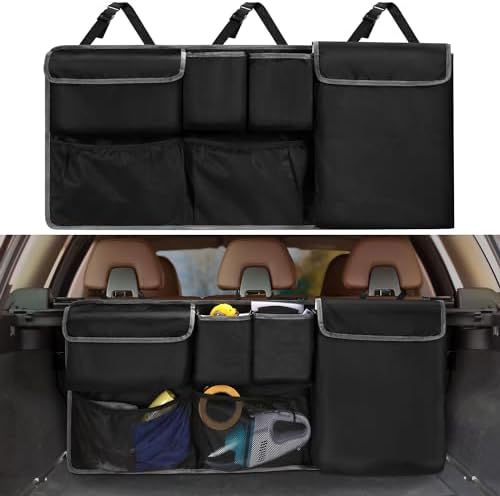 XHRING Car Trunk Organizer Storage Backseat Hanging Bag for Nissan Rogue Pathfinder Kicks Murano Armada Xterra SR SV Sport SUV Accessories 2000-2025 2026