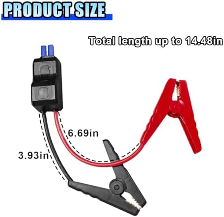Smart Jumper Starter Clamps, Portable Car Battery Booster Clamp Cables, Automotive Alligator Clamp Replacement, Intelligent Emergency Jumper Cables Clamps Battery Clips for 12V Car Jump Starter