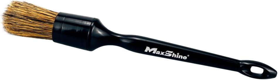 Maxshine Universal Premium Natural Boar’s Hair Detailing Brush #14 – Plastic Handle with No-Shed Bristles – Ideal for Cleaning Engines, Wheels, Interiors, Air Vents & More
