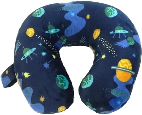 Wolf Essentials Kids Cozy Soft Microfiber Neck Pillow, Compact, Perfect for Plane or Car Travel, Shooting Star