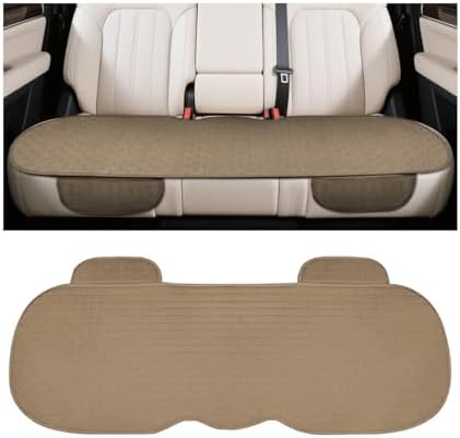 Osilly Car Back Seat Cover, Anti-Slip Long Vehicle Rear Bench Protectors with Storage Pocket, Breathable Comfortable Auto Interior Seating Bottom Protection Accessories, Universal Fit (Brown)