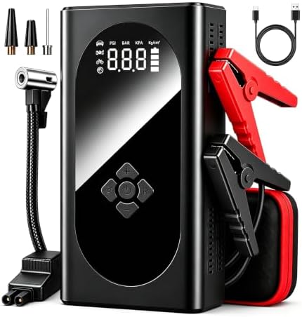 8000A Car Battery Jump Starter with Air Compressor, 150 PSI Tire Inflator