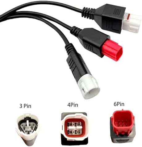 1 Pcs 3 in 1 OBD2 Diagnostic Cable 16 Pin OBD2 Adapter to 3/4/6 Pin Cable Scanner Tool Compatible with Yamaha Moto Guzzi Piaggio Vespa KTM Honda Motorcycle