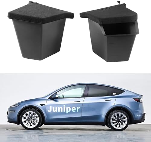 Tesla Model Y Juniper Trunk Storage Bins 2025 2026 TPE Rear Trunk Organizer Storage Box with Lids Tesla Model Y Accessories 2026
