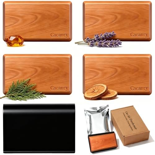 Car Air Freshener Starter Kit - Wood Car Freshener for Visor Clip - Long Lasting Car Scent - Car Odor Eliminator - CLIP INCLUDED