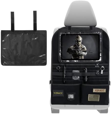 Universal Tactical Patch Display Board Hook & Loop Panel and Tactical MOLLE Seat Organizer for Trucks/SUVs