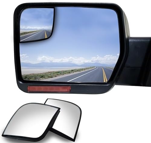 Convex Stick On Custom Fitted Blind Spot Mirrors Compatible With 2004-2014 Ford F150 F-150- Engineered to Provide A Wider View