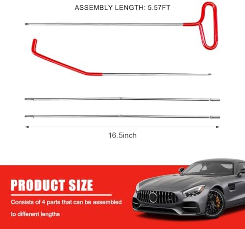 Car Lockout Kit, 67" Long Reach Tool Automotive Professional Emergency Tool Kit, Multi-Function Pull Hook Vehicle Disassembly & Repair Tool Set for Cars Trucks, Car Accessories