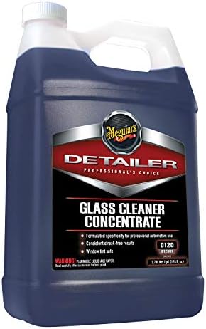 Meguiar’s Professional Glass Cleaner Concentrate, Car Glass Cleaner, Professional-Strength Formula For Streak-Free, Residue-Free, Use On Auto Glass, Windows And Mirrors - 1 Gallon Auto Glass Cleaner