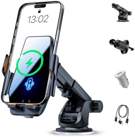 3 IN 1 Wireless Car Charger 15W Fast Charging Auto Clamping Phone Holders