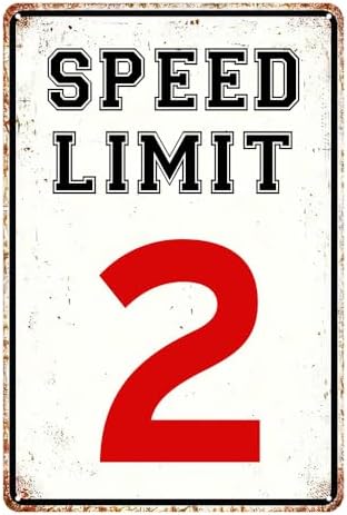 Fast Birthday Decorations Speed Limit Sign Funny Metal Tin Signs Vintage Cars Party Decorations Car Bedroom Decor For Boys 8x12 Inch