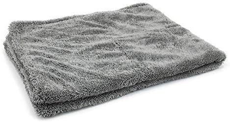 Autofiber Dreadnought Microfiber Towel, Superior Absorbency for Drying Cars, Trucks, and SUVs, Double-Twist Pile and One-Pass Vehicle-Drying Towel - Pack of 1 - Blue/Gray (20 inch x 30 inch)