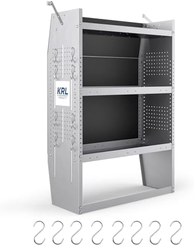 SV-3246 Steel Low/Mid/High Roof Van Shelving Storage System Fits Transit, GM, NV, Promaster and Sprinter, Contoured Shelving Unit, 32" W * 46" H * 13" D