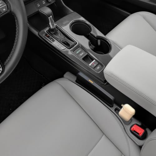Car Seat Gap Filler Organizer Compatible with Honda Civic Accessories Seat Gap Plug Blocker with Storage Slot Non-Slip Car Cup Holder Coaster Black 2 Pack