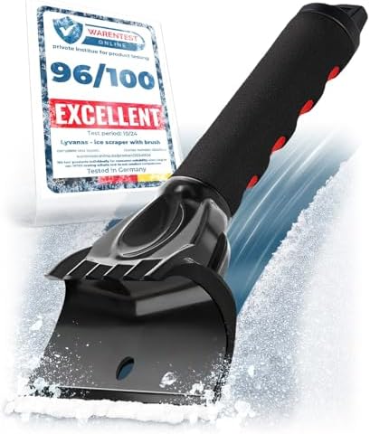 Car Ice Scraper for Car Windshield Test Winner 2026* - Ergonomic Professional Snow Scraper for Car Fast & Strong - Efficient & Safe Windshield Scraper for Ice and Snow