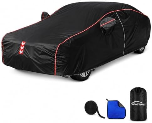 Car Cover Waterproof All Weather, 8-Point Fastening for Sedans 186-193 in | 8-Point Fastening, 120s Quick Setup, 600D Oxford Fabric, All-Weather Protection