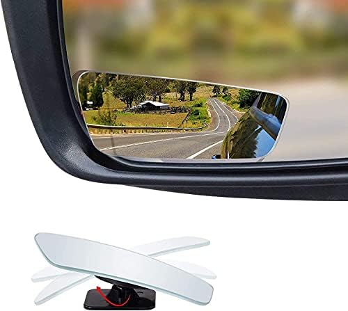 Verivue 3.5-Inch Rectangular Blind Spot Mirrors for Cars, Universal Fit, HD Convex Wide Angle, Stick-On Frameless Design, Adjustable Blindspot Mirror for Car Side Mirrors, 2-Pack