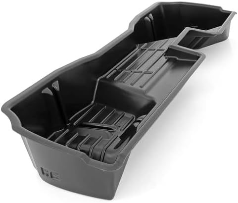 Rough Country Under Seat Storage Box for Chevy Silverado & GMC Sierra 1500/2500HD/3500HD Double Cab (2007–2019) - Custom-Fit Underseat Organizer Tray