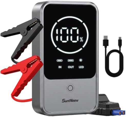 10000mAh Jump Starter 2000A 12V Battery Booster with LCD Display