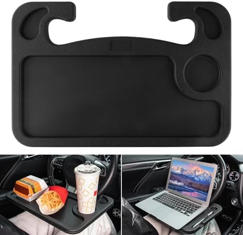 Automobile Steering Wheel Desk for Ram 2500/3500 Crew Cab 2019-2024, Car Tray Portable Vehicle Laptop Holder Table Auto Mount Interior Accessories,Black