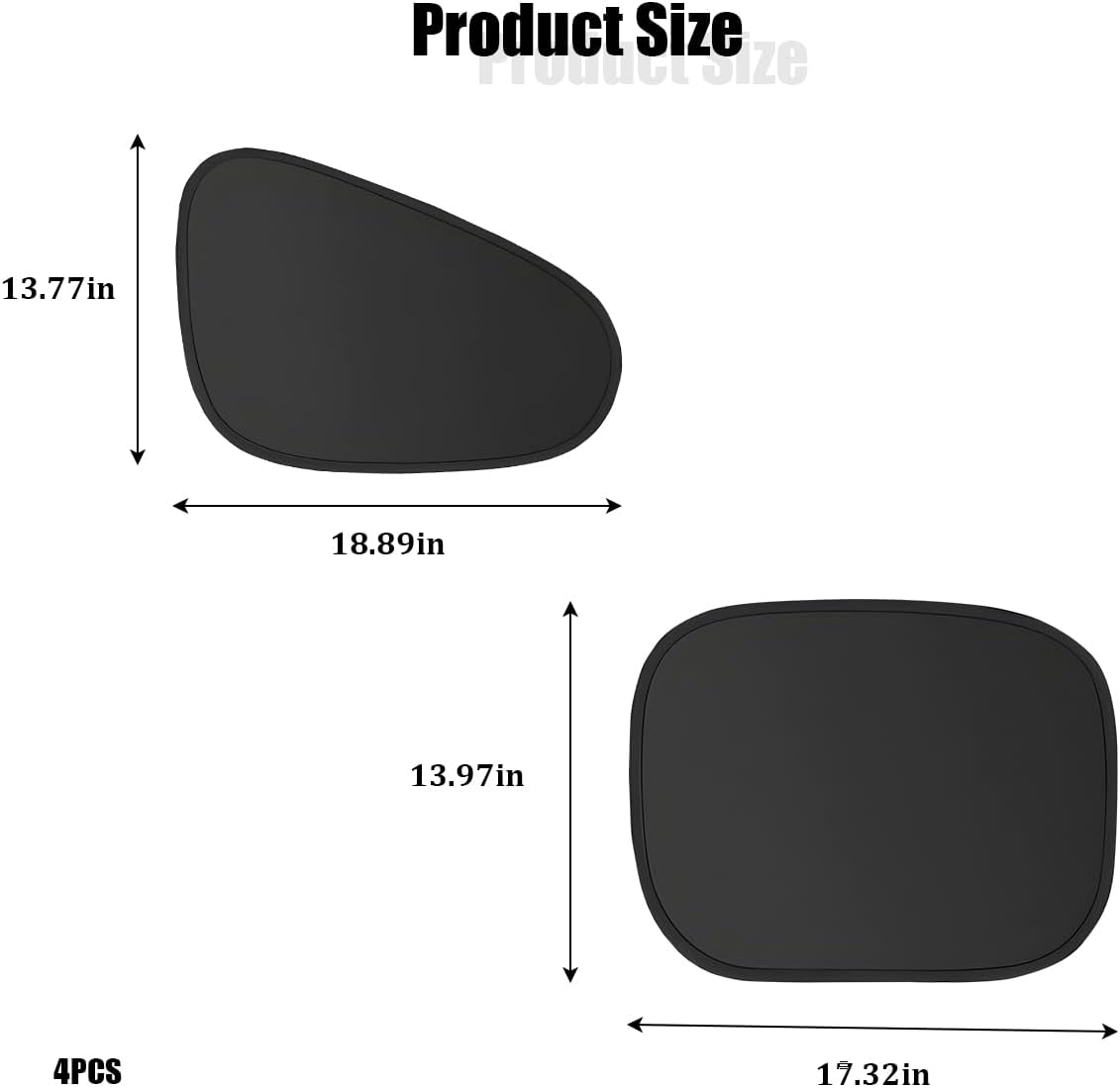 4PCS Car Window Shade, Static Suction Front Rear Side Window Sun Shield Block UV Rays & Heat Glare, Foldable Auto Sunshade Cover for Baby Sleeping, Universal for SUV Van Truck