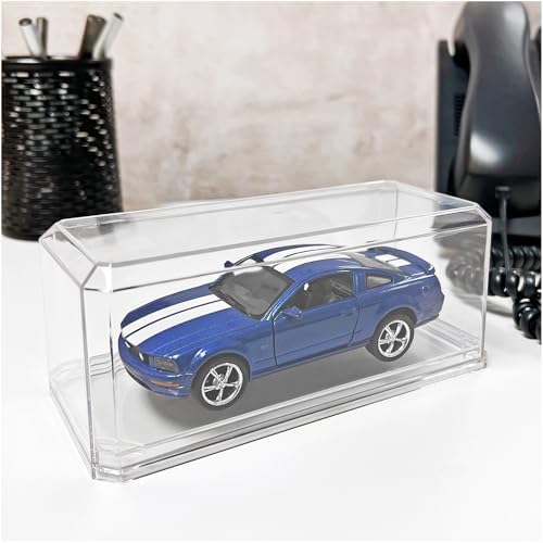 Pioneer Plastics 143C-BC Clear Plastic Display Case with Clear Base for 1:43 Scale Cars, 6.125" W x 2.625" D x 2.25" H