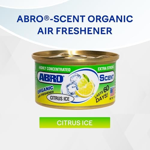 ABRO Car Air Fresheners: Canned, Spill Proof Airfreshener for Home, Office, or Car Accessories Interior, Lasts Up to 60 Days - 3 Pack Citrus Scent