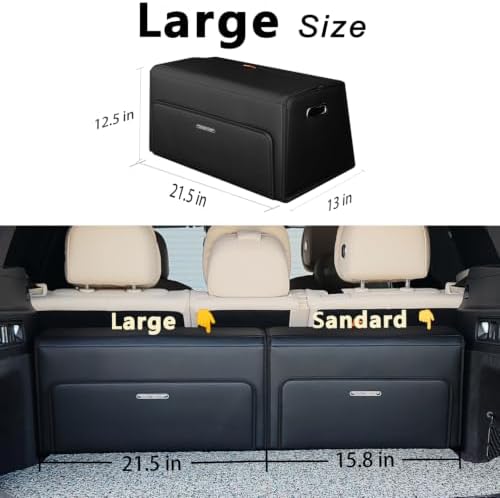 GMQ Double-Layer Car Trunk Organizer with Magnetic Lid for SUV, Truck, MPV