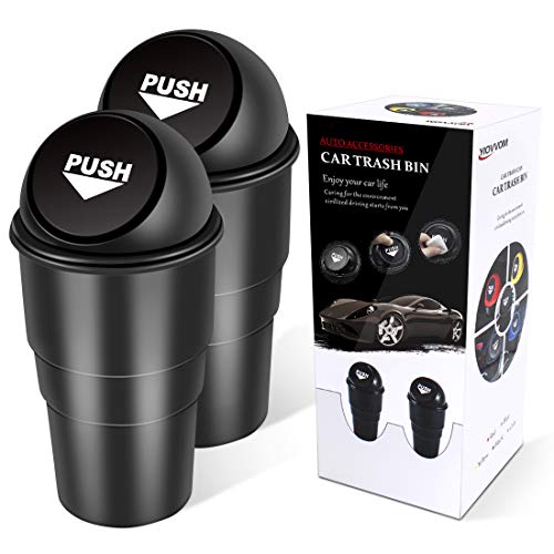Cup Holder Trash Can, Leakproof Car Trash Can with Lid, Trash Bin for Car Accessories, Mini Garbage Bin Organizer for Automotive Office Home Kitchen, Applicable to Women and Men