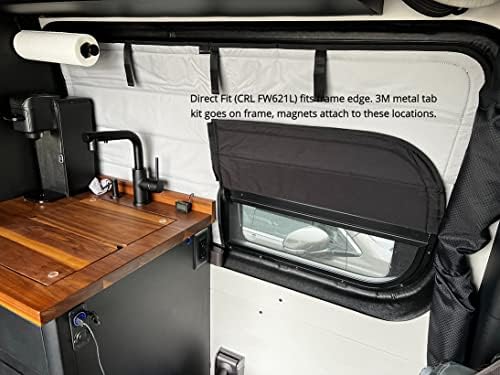 VanEssential Insulated Magnetic Blackout Window Cover Designed for Mercedes-Benz NCV3 & VS30 Crew Window FW621L Direct Fit Cover - Charcoal Gray