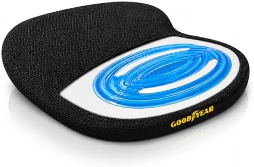 Goodyear Memory Foam Car Seat Cushion – Gel Seat Cushions for Office Chairs, Tailbone Pain Relief Cushion, Cooling Pillow, Slim Fit Car Seat