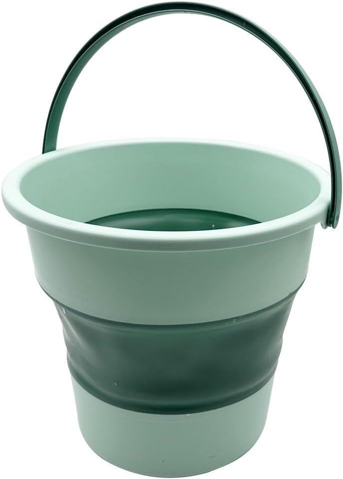 YoRise Collapsible Car Trash Can, 10L/2.6 Gallon Leakproof Plastic Auto Cleaning Bucket, Portable Vehicle Interior Garbage Organizer Accessories for Washing, Outdoor, Camping (Green)