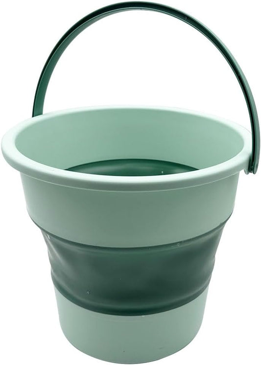 YoRise Collapsible Car Trash Can, 10L/2.6 Gallon Leakproof Plastic Auto Cleaning Bucket, Portable Vehicle Interior Garbage Organizer Accessories for Washing, Outdoor, Camping (Green)