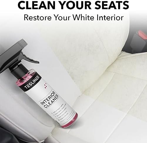 Tesla Seat Cleaner & Stain Remover, Interior Cleaner for Black & White Vegan Leather, Interior Cleaning Products | Tesla Model Y Juniper Accessories 2026, Tesla Model 3 Accessories, S, X, Cybertruck