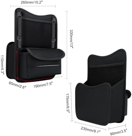 Car Purse Holder Between Seats Car Organizer, Leather Large Capacity Car Handbag Holder for Front Seat, Seat Back Net Bag Double-sided Tissue Storage Handbag Holder Car Accessories (Black)
