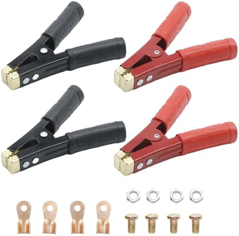 4Pcs 1000A Battery Jumper Cable Clamps, Battery Charger Clamps Jumper Cable Ends Heavy Duty Car Battery Clamps Pure Copper, Battery Alligator Clamps for Jump Starter Cables
