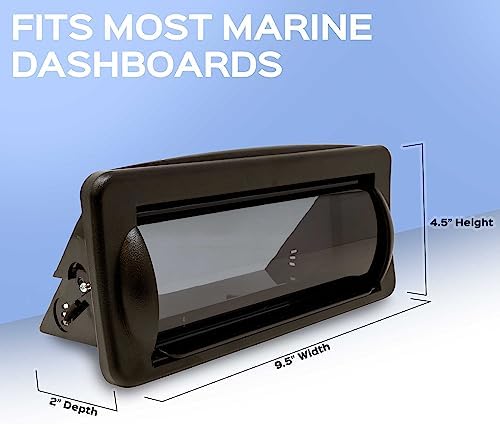 Creative Audio CAMC1B Marine Single DIN Radio Mounting Kit with Retractable Cover (Black)