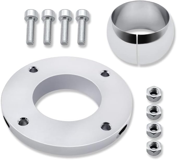 Swivel Floor Mount for 2" Steering Column Chrome Aluminum SBC BBC