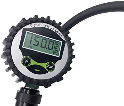 Alla Lighting High Performance Digital Tire Pressure Gauge - 150 PSI, Large Dial 2" Easy Read Air Chuck Tire Pressure Gauge for Cars, Trucks, SUVs, Bikes, Motorcycles