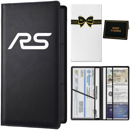 Premium Car Registration and Insurance Card Holder with Magnetic Shut Compatible with Chevy Camaro RS Vehicle License Document Glove Box Car Organizer Gifts Interior Accessories