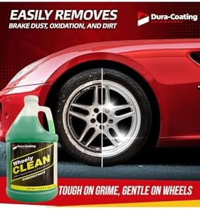 DURA-COATING TECHNOLOGY Wheely Clean Concentrate - Good for Chrome Wheel Cleaner, Clear-Coated, or Aluminum Wheel Cleaner - Professional Tire Shine & Rim Cleaner Spray - Car Care Solution - 1 Gallon