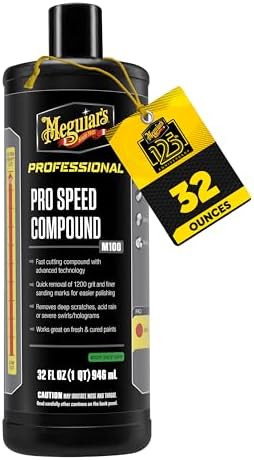 Meguiar's Pro Speed Compound M10032, Fast-Cutting Rubbing Compound for Cars, Offers Heavy Scratch and Swirl Removal, Professional Car Polish, Car Compound Removes up to 1200 Grit Sanding Marks, 32 Oz