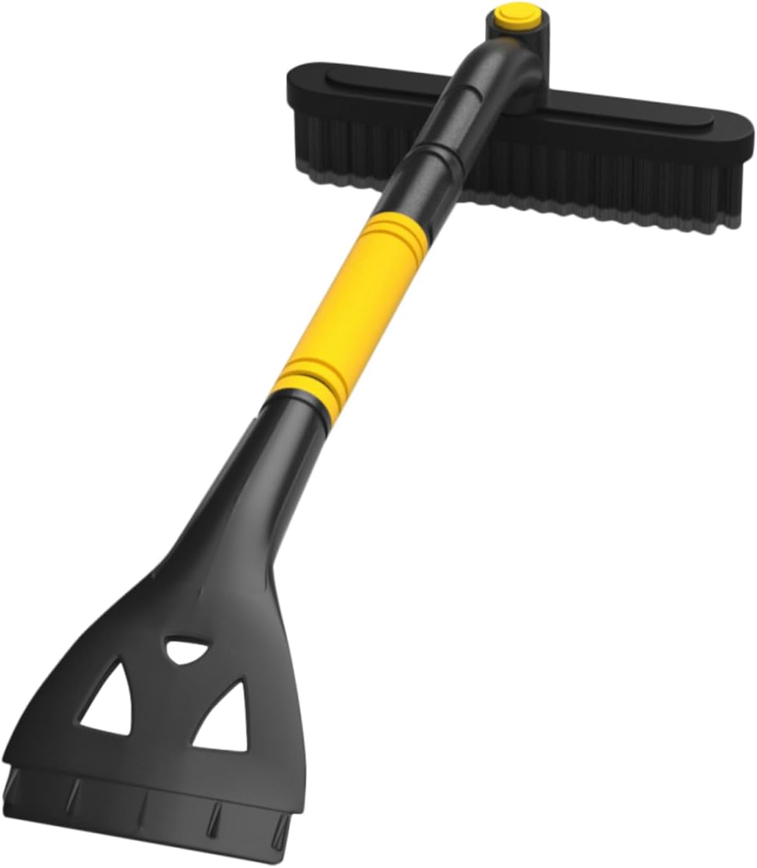 Toyvian 3-in-1 Extendable Snow Brush and Ice Scraper for Car Portable Snow Remover Thickened Handle for Winter Use Yellow