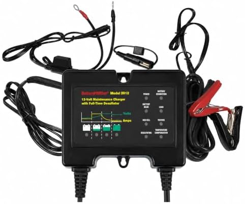 BatteryMINDer 2012 12V 2Amp Smart Battery Charger, Maintainer & Desulfator - Automatic Trickle Charger for Car, Motorcycle, Lawn Mower, RV - for Winter & Long-Term Storage