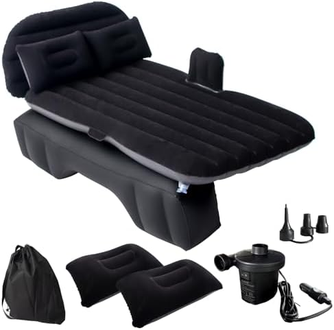 Car Air Mattress Back Seat Car Camping Bed, SUV Inflatable Bed with Pump and Pillows