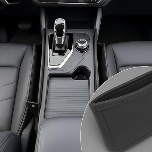 AC4®️ 2 Packs Universal Car Seat Gap Filler Organizer | Premium PU Leather Storage for Car, SUV & Trucks | Car Pocket Organizer for front seat, Cable Slots, Wallet, Sunglasses & Essentials.
