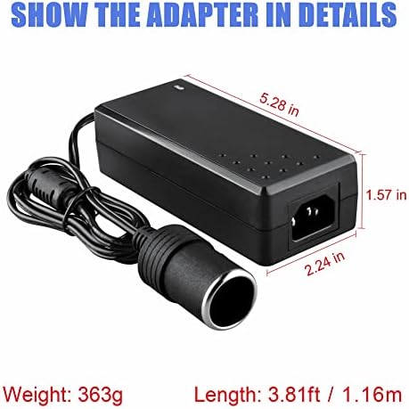 110-220V to 12V Car Socket AC/DC Power Supply Charging Adapter Replacement for Car Vacuum Cleaner, Air Compressor Tire Inflator, Portable Freezer 96W